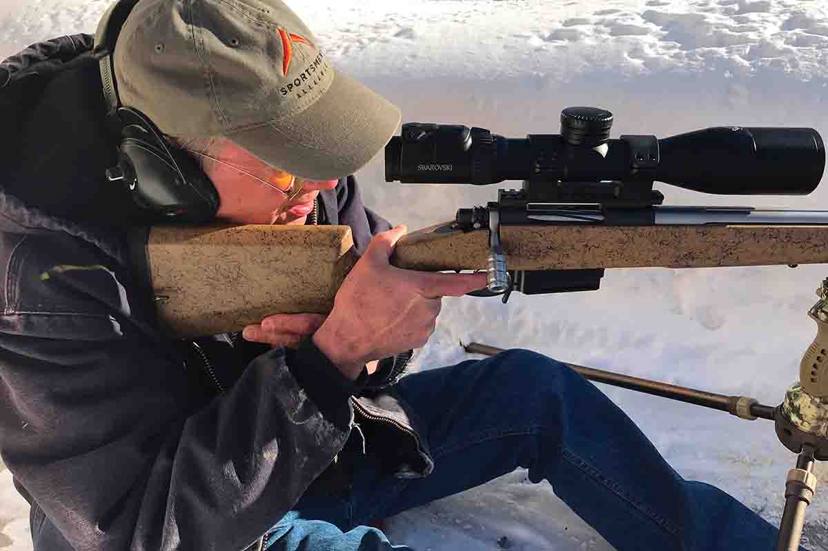 John used a Cooper Firearms .22-250 Remington to test the big Swarovski dS 5-25x 52mm P laser rangefinding scope.